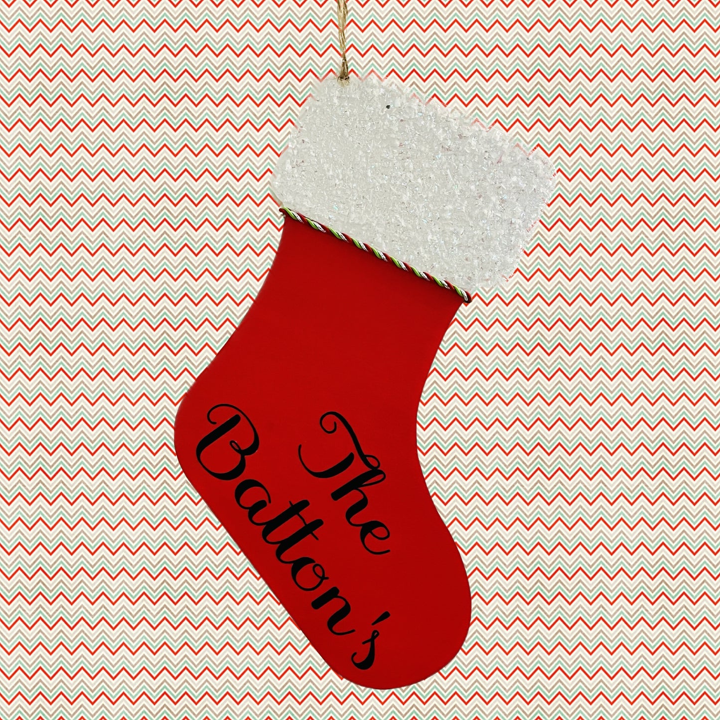 Customizable Hanging Stocking Wood Sign