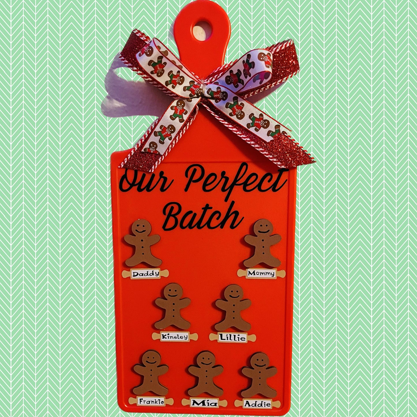 Customizable Hanging Gingerbread Men Paddle Board Sign