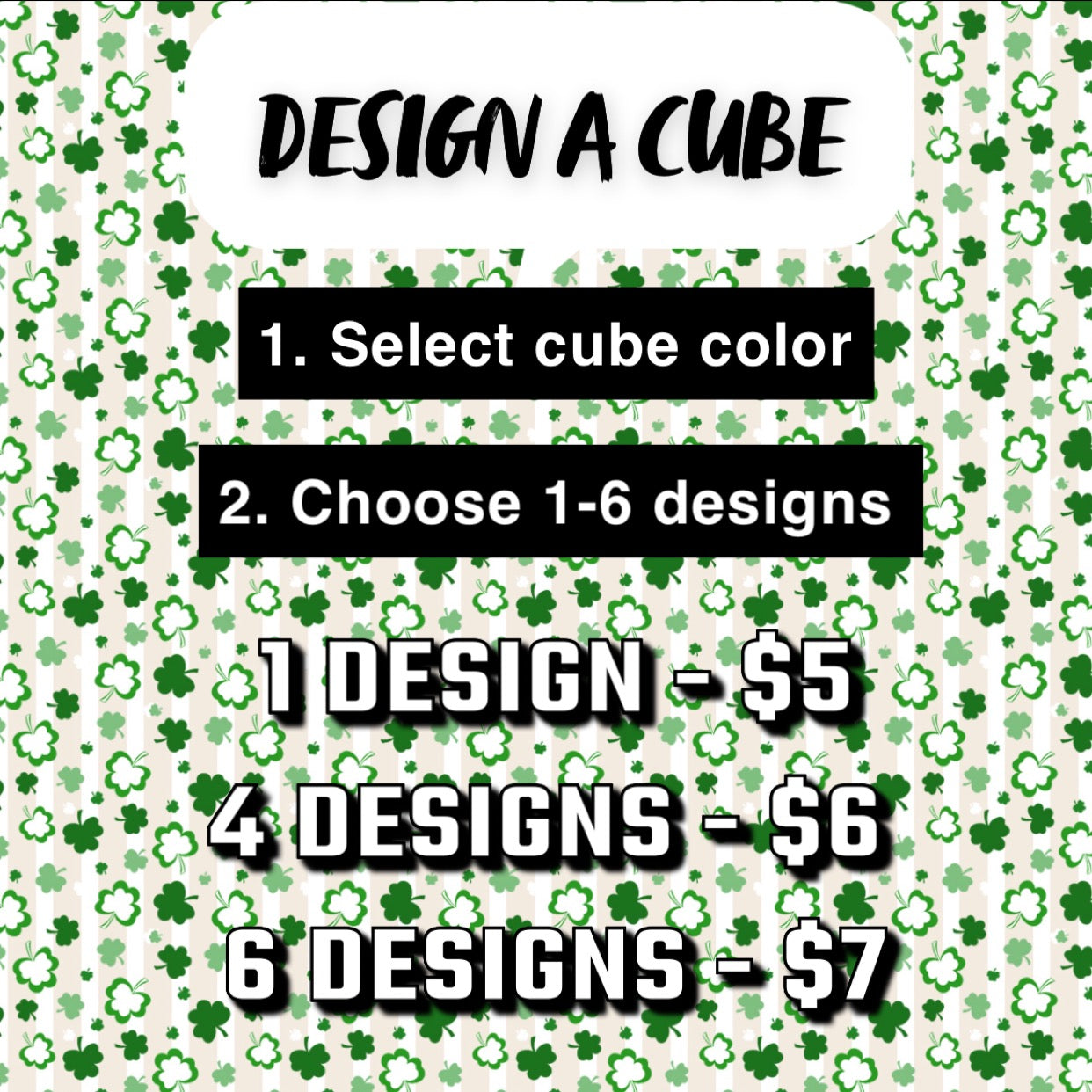 St. Patrick’s Day Customizable Cube Decorations