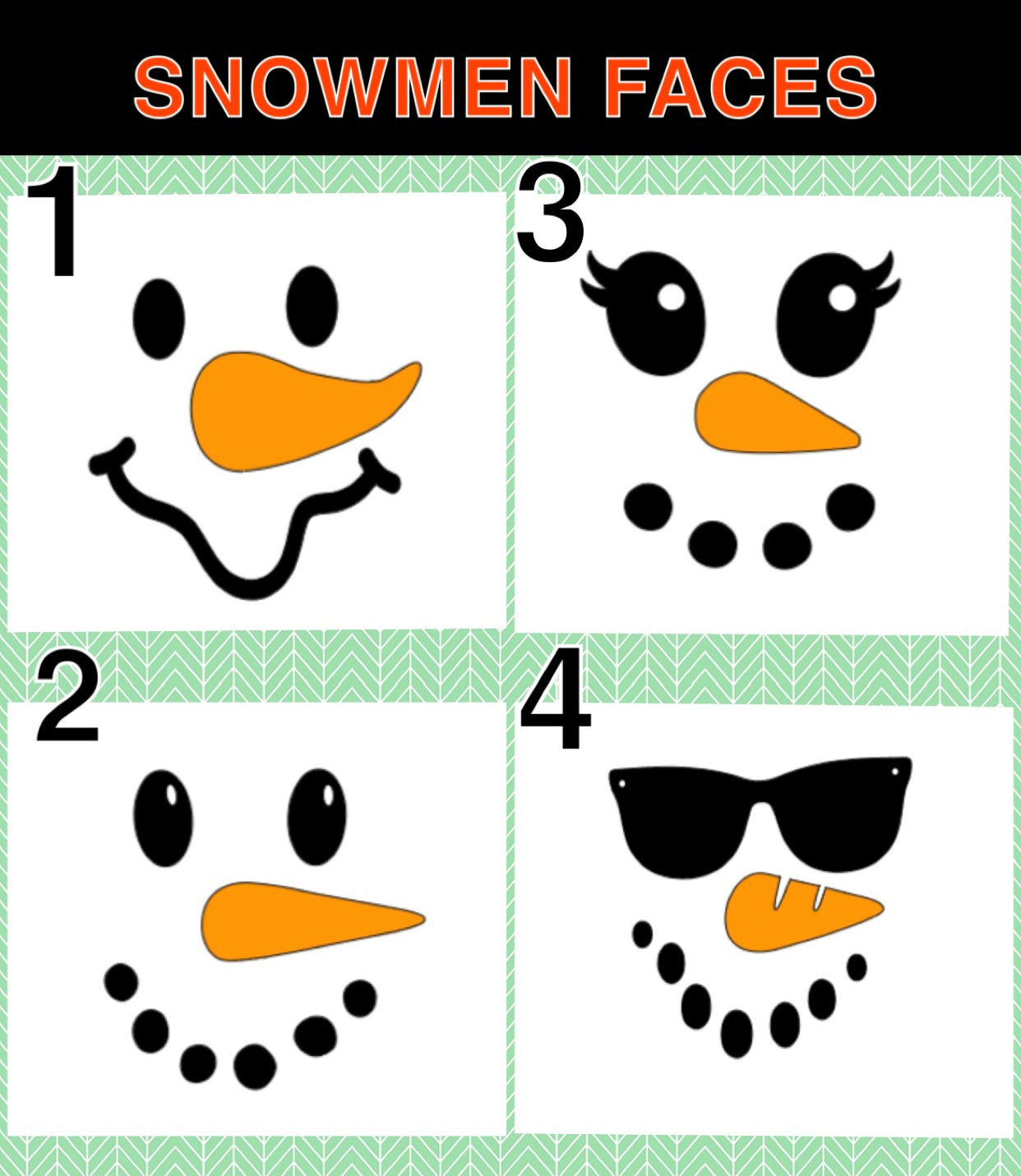 Snowmen Single Cubes Black Top Hats